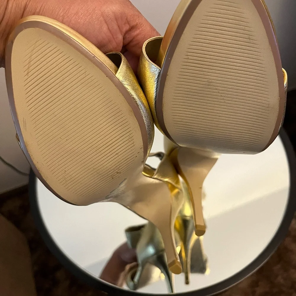 Soft Gold Nine West Sandals - Picture 4 of 5